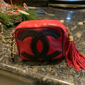 Chanel Vintage Red/Navy Handbag